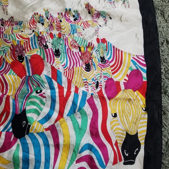391. rainbow zebra dream silk scarf - Picture 6 of 6